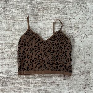 Leopard Print Brown Cami Top